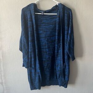 American Eagle Blue and Black Hooded Cardigan Size XS/S